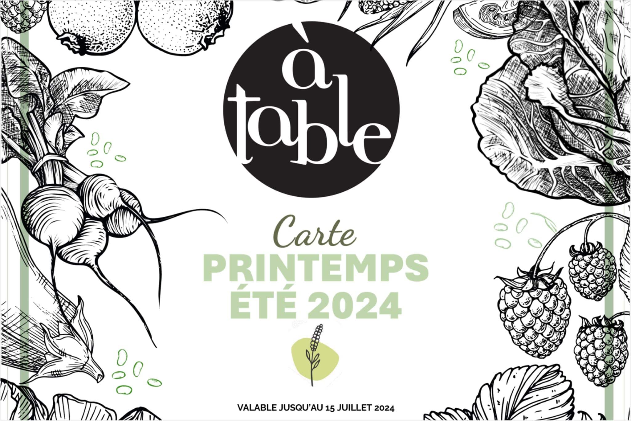 Carte Printemps-Eté 2024